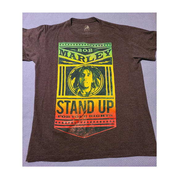 Zion Rootswear Bob Marley Graphic T-Shirt Men's Black Short Sleeve Medium (VA2) - Picture 1 of 4